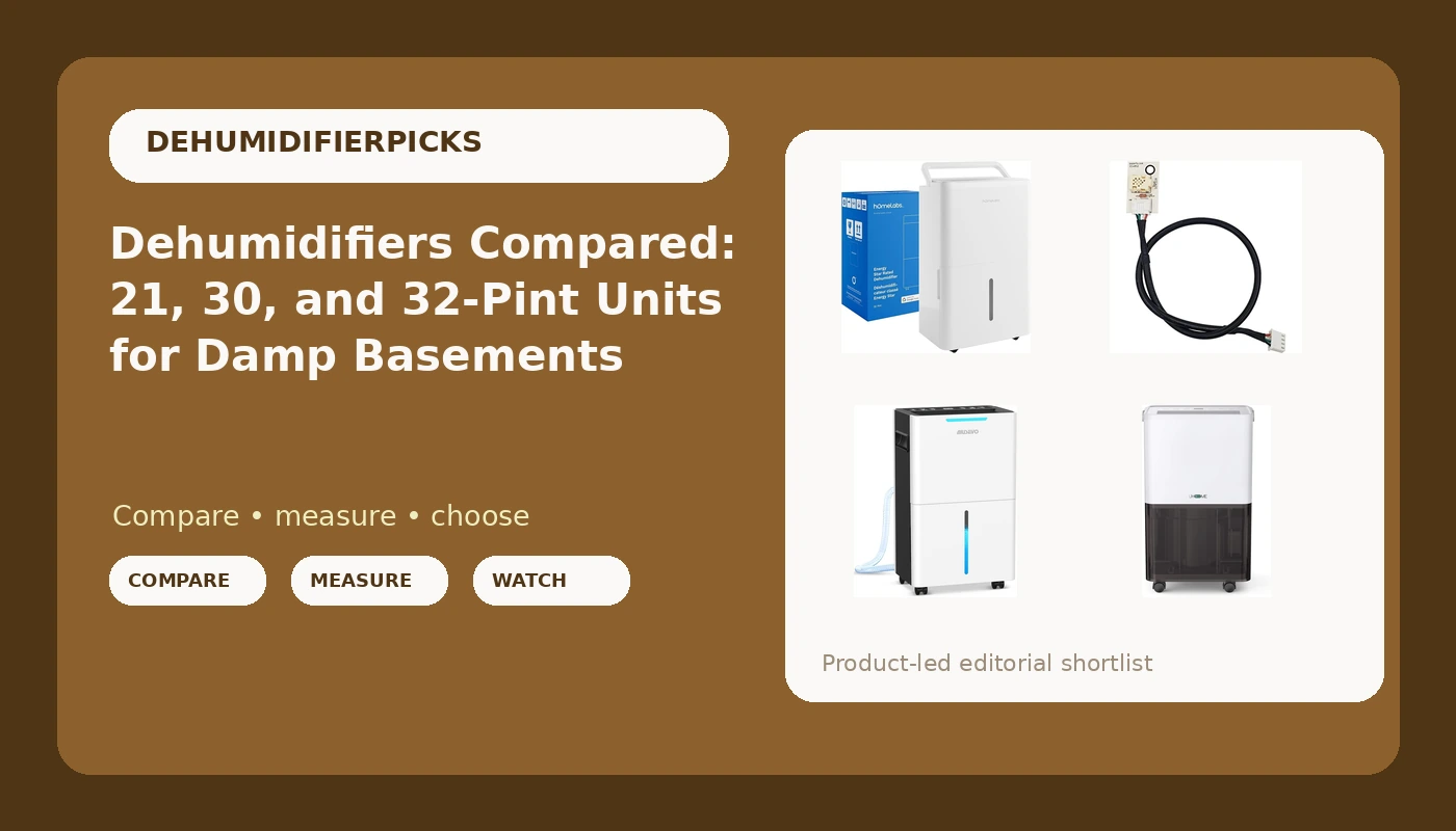 Dehumidifiers Compared: 21, 30, and 32-Pint Units for Damp Basements