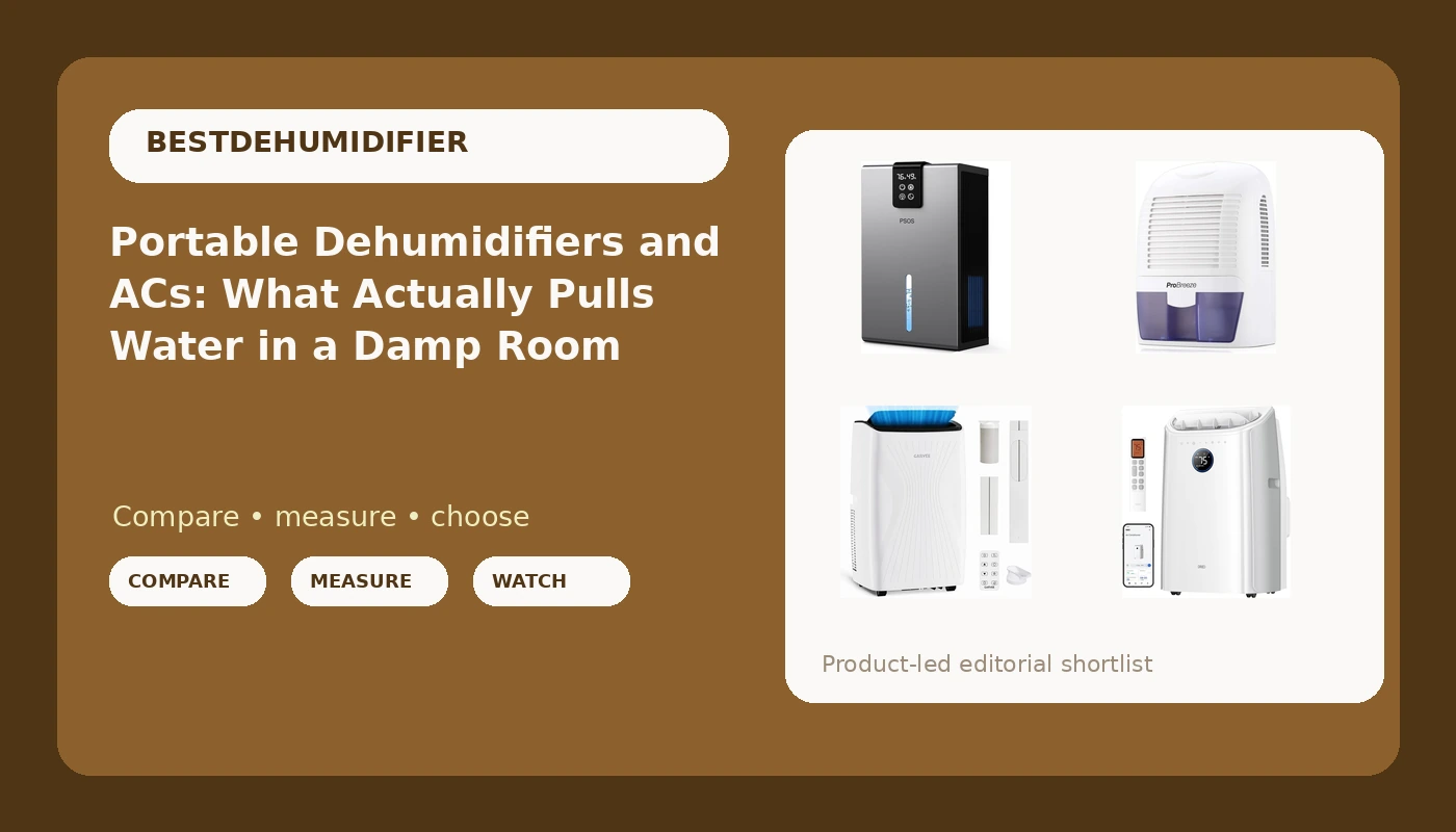 Portable Dehumidifiers and ACs: What Actually Pulls Water in a Damp Room