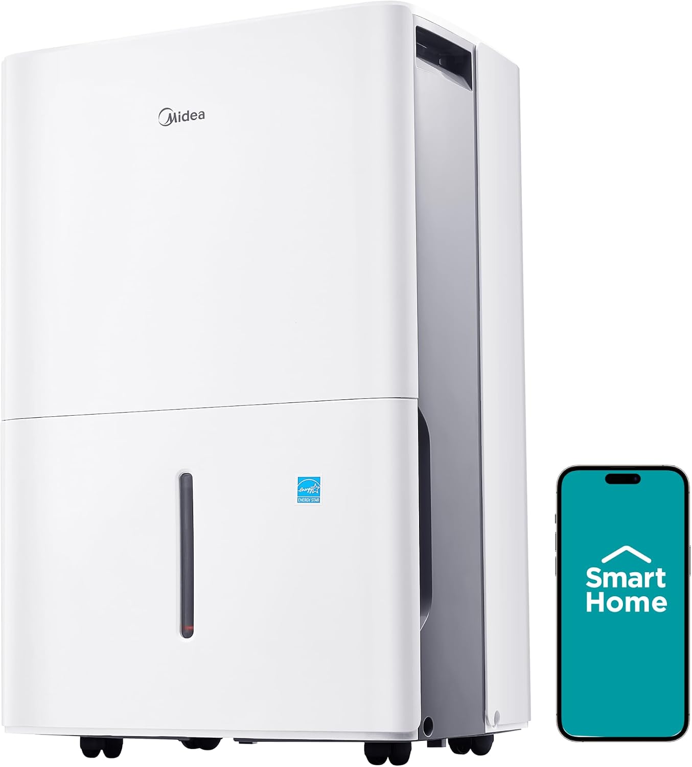 - Midea 22 Pint Dehumidifier for Basement, 1,500 Sq. Ft, Energy star | Reusable Air Filter, Continuous Drainage, Wi-Fi Enabled, Works with Alexa, Quiet Operation for Basement, Home, Bedroom