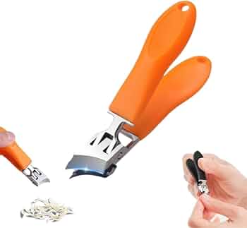 Wide Jaw Opening Anti-Splash Slanted Nail Clipper,2026 New Fingernail and Toenail Clippers Clippers for Ingrown Nails,Clippers for Thick Nails, Household Slanted Nail Clippers (Orange) :