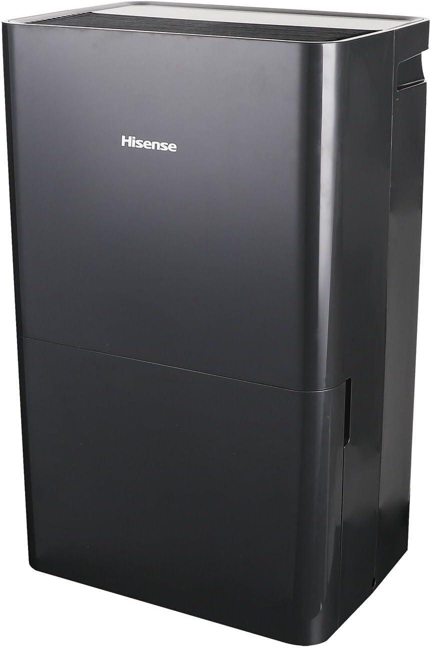 Hisense 50-Pint Lift-Up Portable Dehumidifier with Built-In Pump, Black