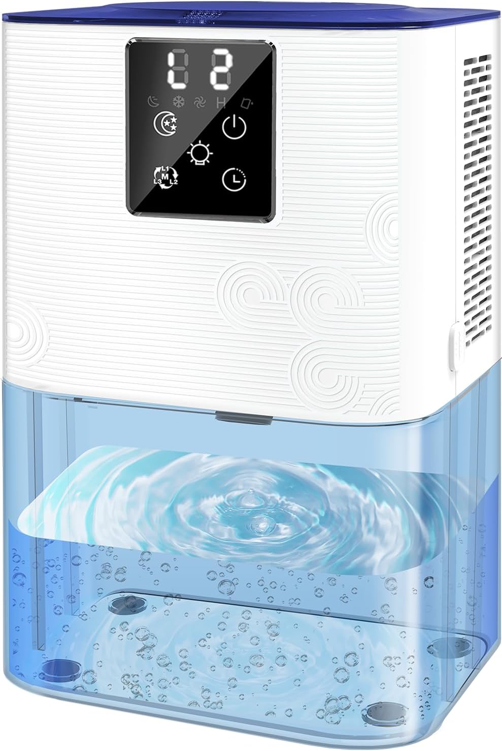 MTOX Dehumidifier, 3L/105oz Water Tank, 1100ml/Day, Dehumidifier for Bathroom Bedroom Basement RV, Quiet 28dB Sleep Mode, Auto Shut-Off, Auto Defrost